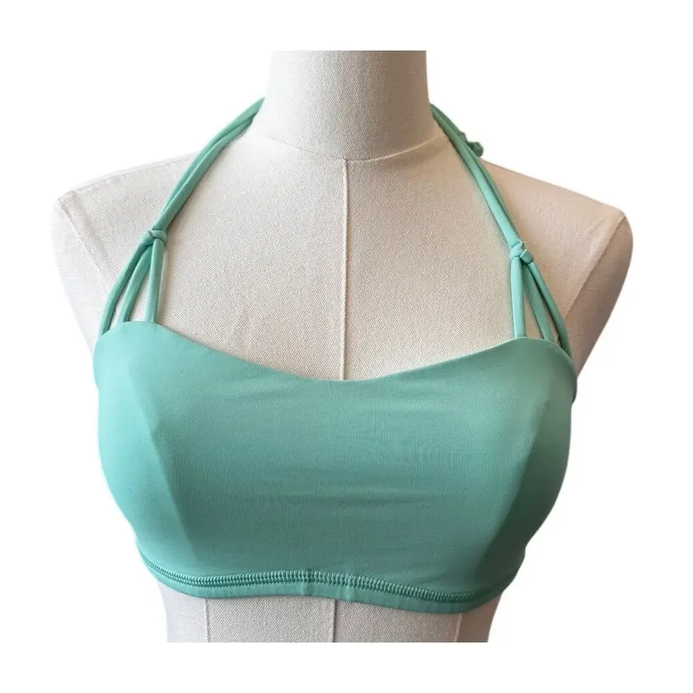 Lululemon Women's Opal Cadet Blue Alight Halter Tie Bra Size 6